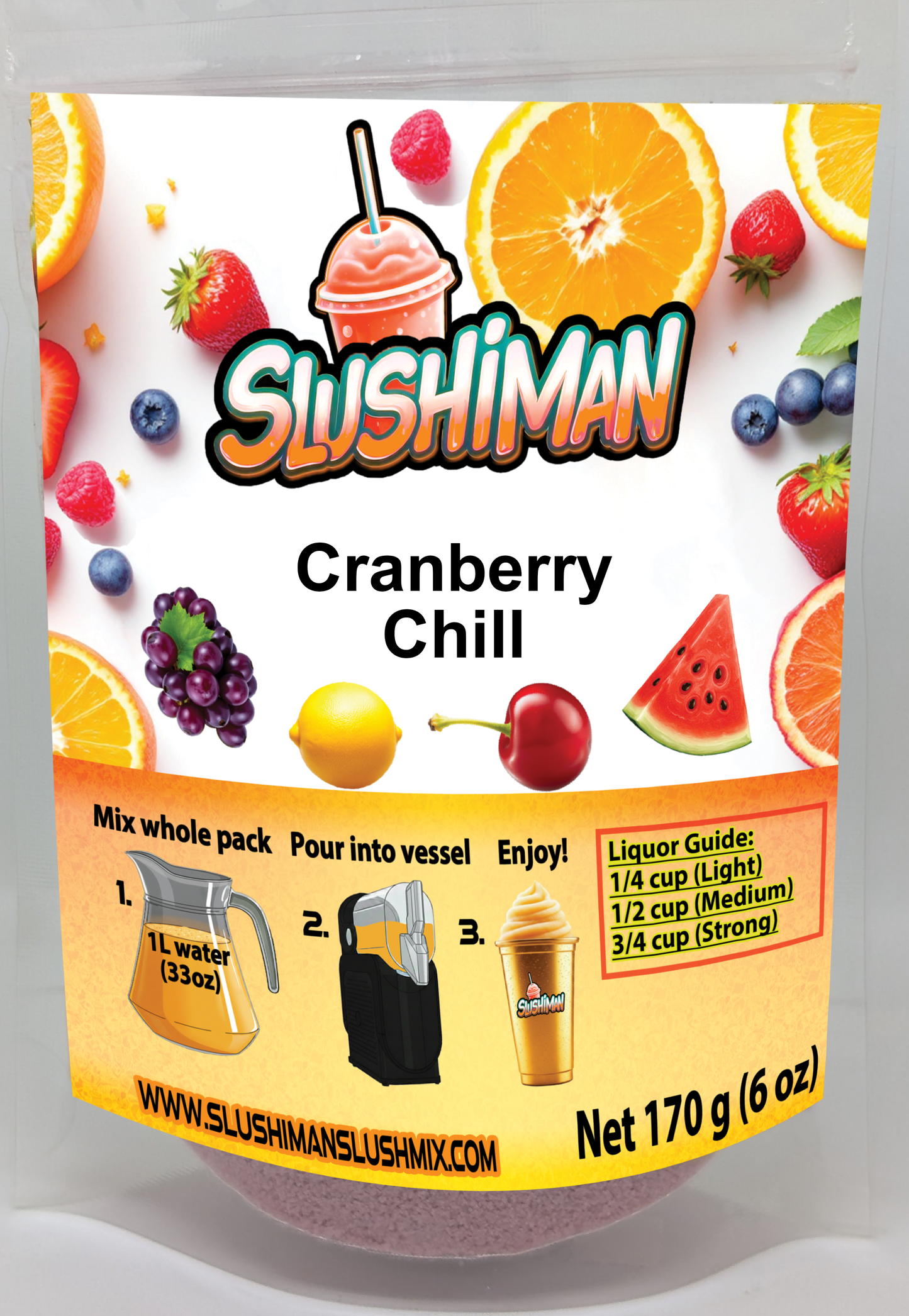 Slushiman - Cranberry Chill - Premium Slushy Powder Mix