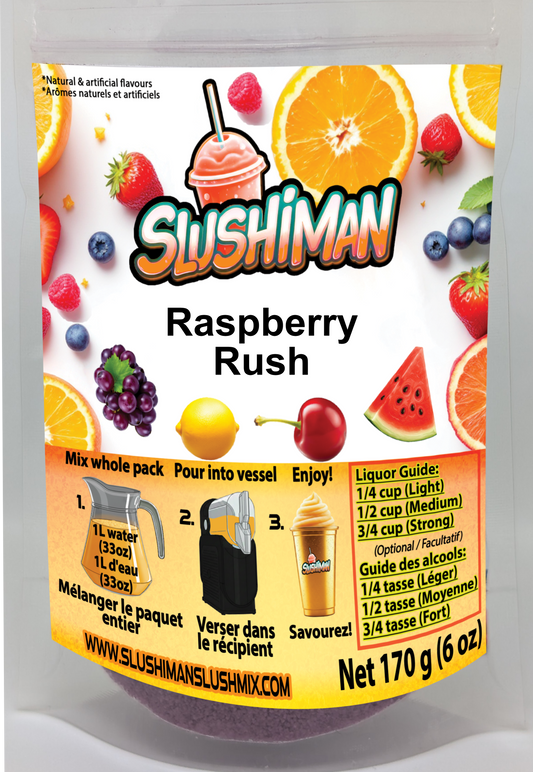 Slushiman - Raspberry Rush - Premium Slushy Powder Mix