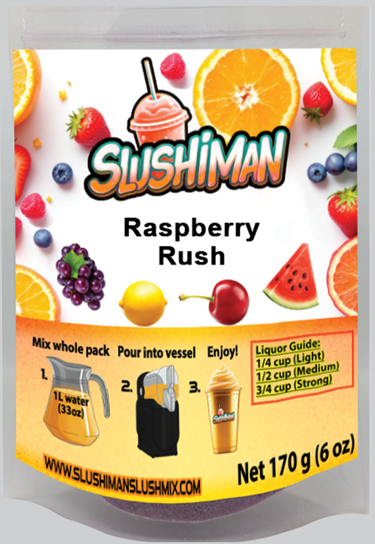Slushiman - Raspberry Rush - Premium Slushy Powder Mix