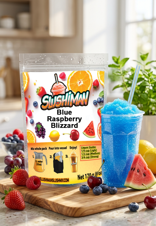 Slushiman - Blue Raspberry Blizzard - Premium Slushy Powder Mix