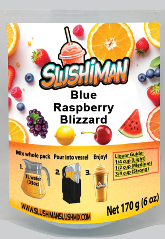 Slushiman - Blue Raspberry Blizzard - Premium Slushy Powder Mix