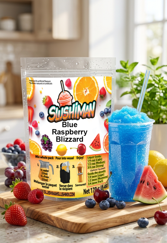 Slushiman - Blue Raspberry Blizzard - Premium Slushy Powder Mix