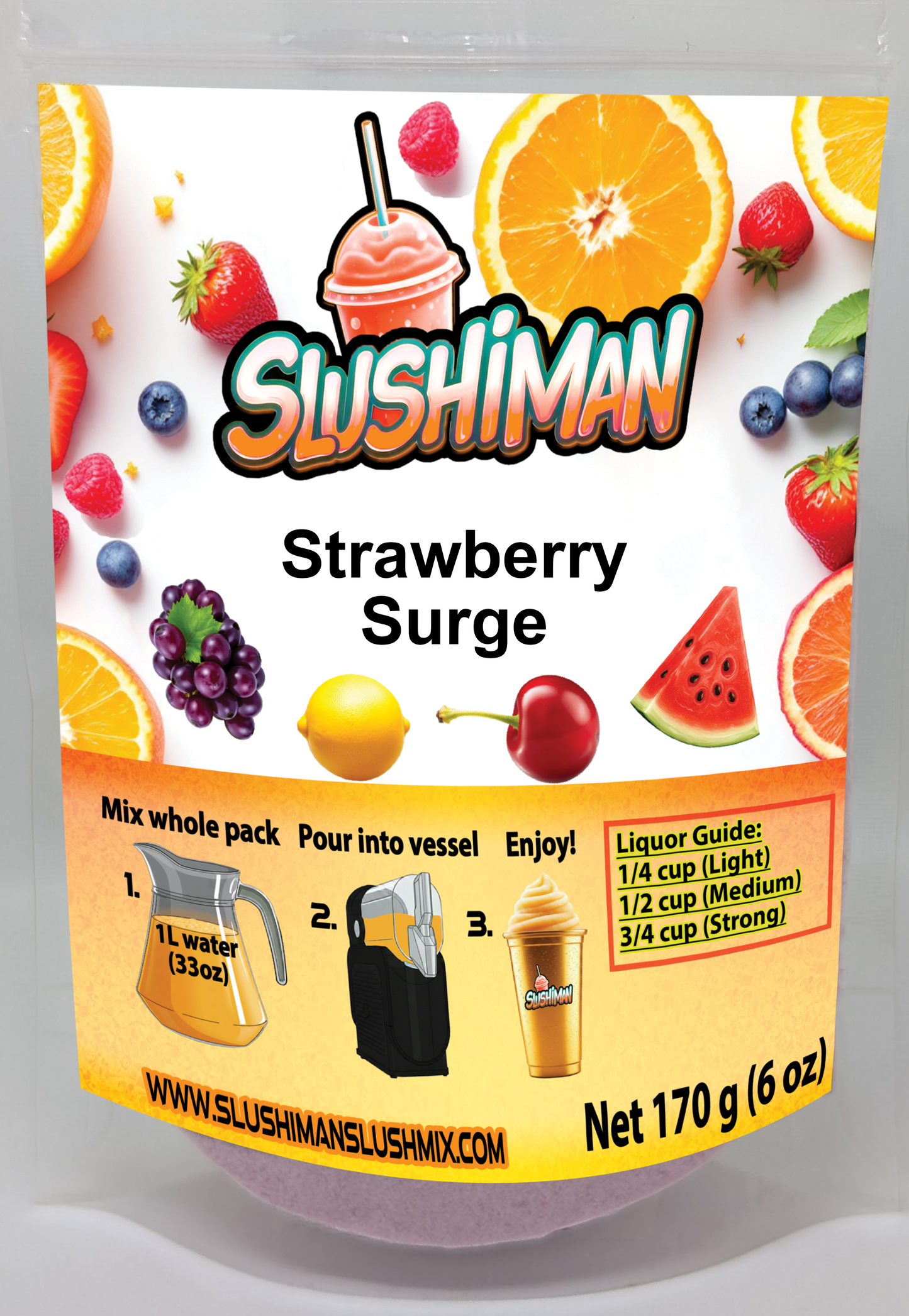 Slushiman - Strawberry Surge - Premium Slushy Powder Mix